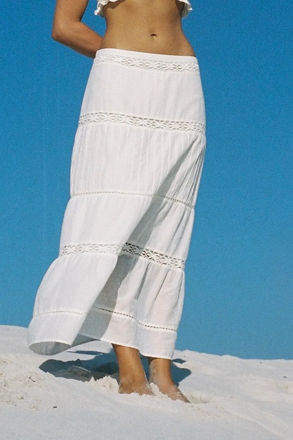 Lou Midi Skirt in Gardenia sold by Arnhem