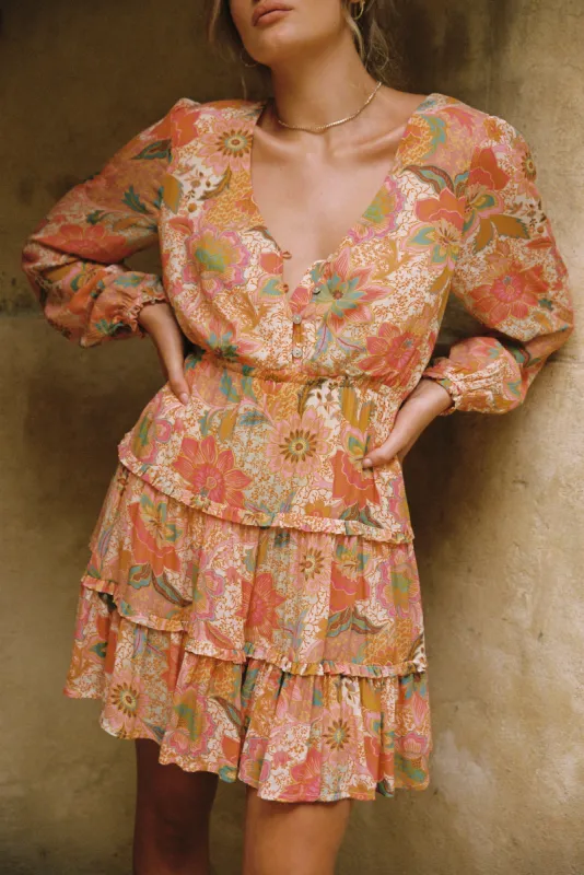 Evita Mini Dress in Coral sold by Arnhem