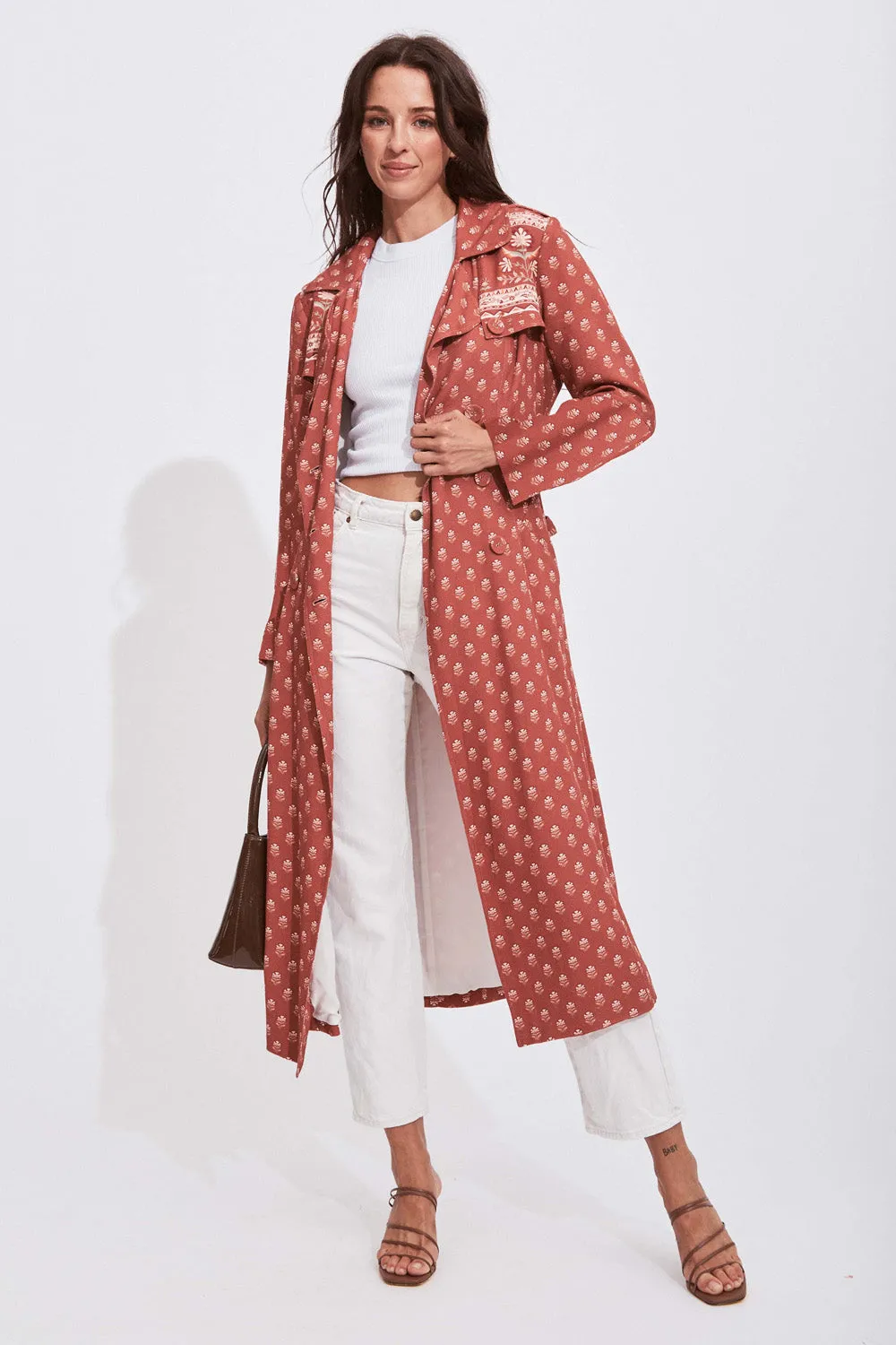 Eliza Trench Coat in Sienna sold by Arnhem product image thumbnail 3