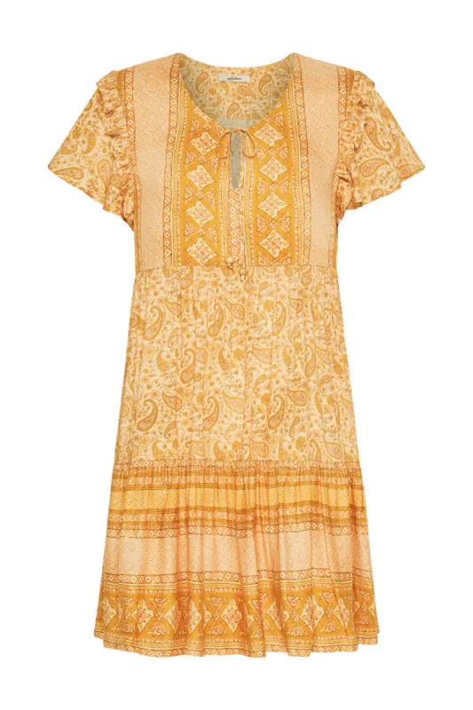 Wander Mini Dress in Ochre - Pre-loved sold by Arnhem