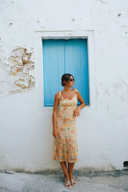 Indy Midi Dress in Honey sold by Arnhem