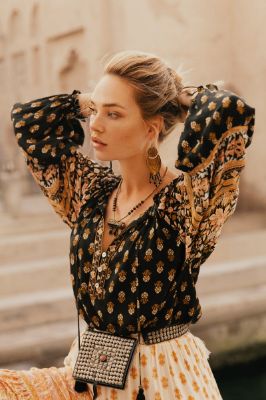 Babylon Blouse in Midnight - Pre-loved sold by Arnhem