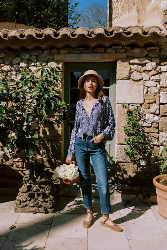 Angelis Blouse in Sapphire sold by Arnhem