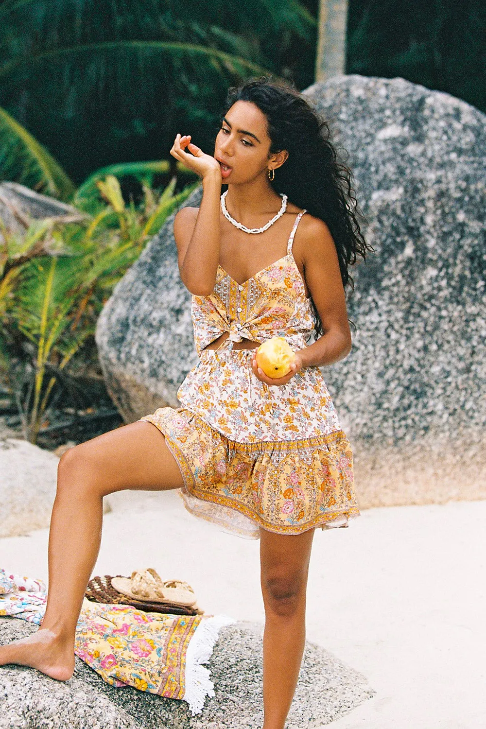 Honey Mini Skirt in Coconut Cream - Pre-loved sold by Arnhem