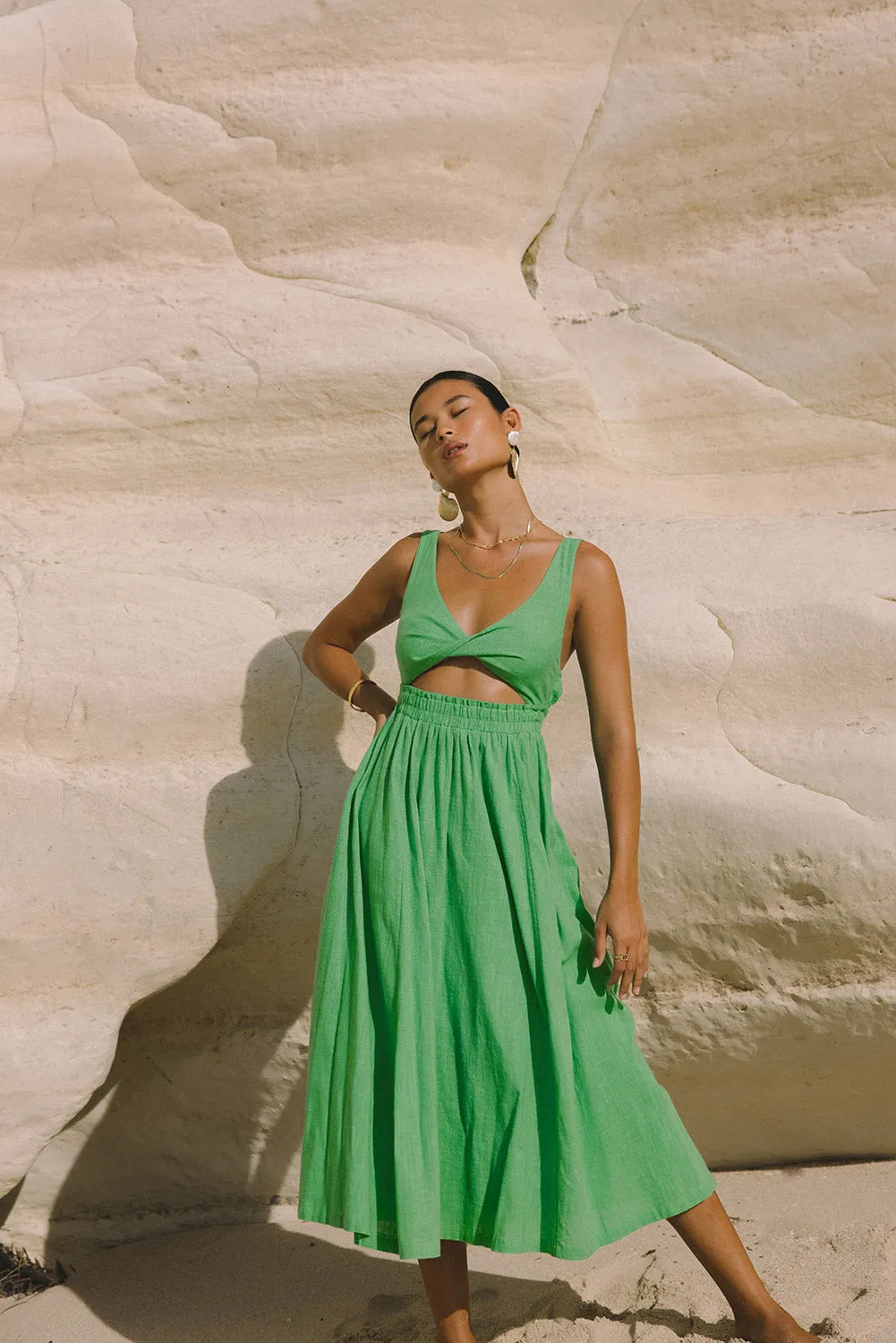 Horizon Cutout Dress in Leaf sold by Arnhem product image thumbnail 5