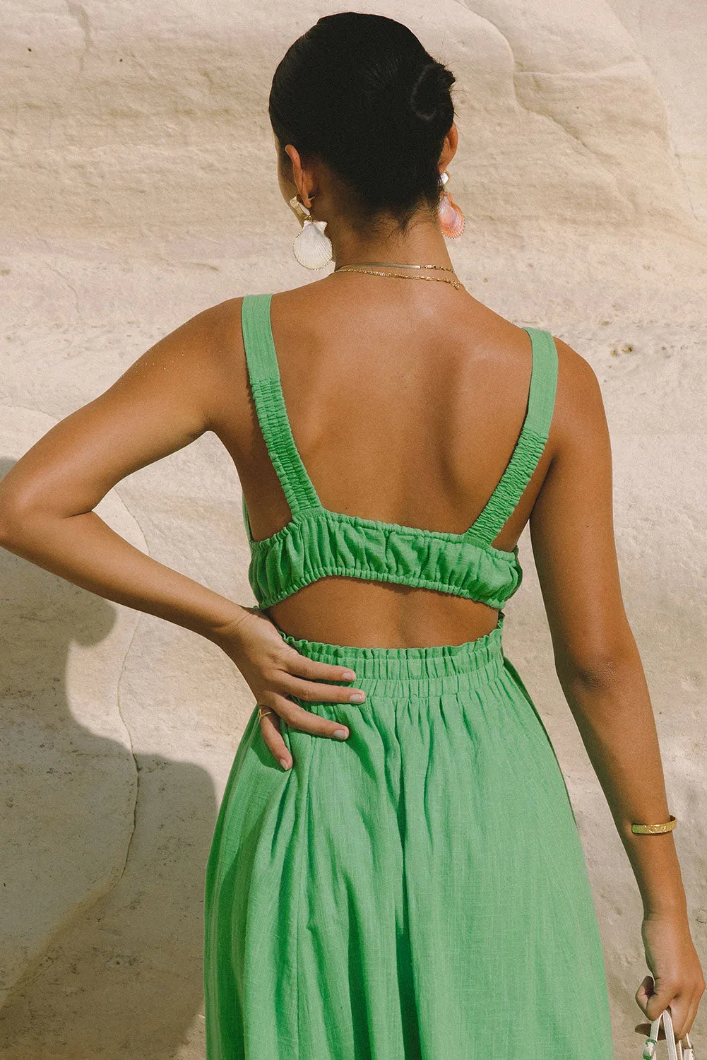 Horizon Cutout Dress in Leaf sold by Arnhem product image thumbnail 4