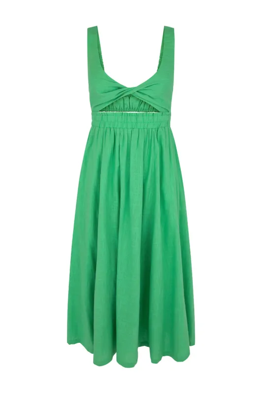 Horizon Cutout Dress in Leaf sold by Arnhem