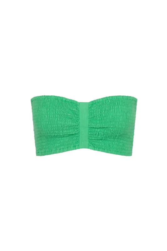 Jane Shirred Bandeau in Emerald sold by Arnhem