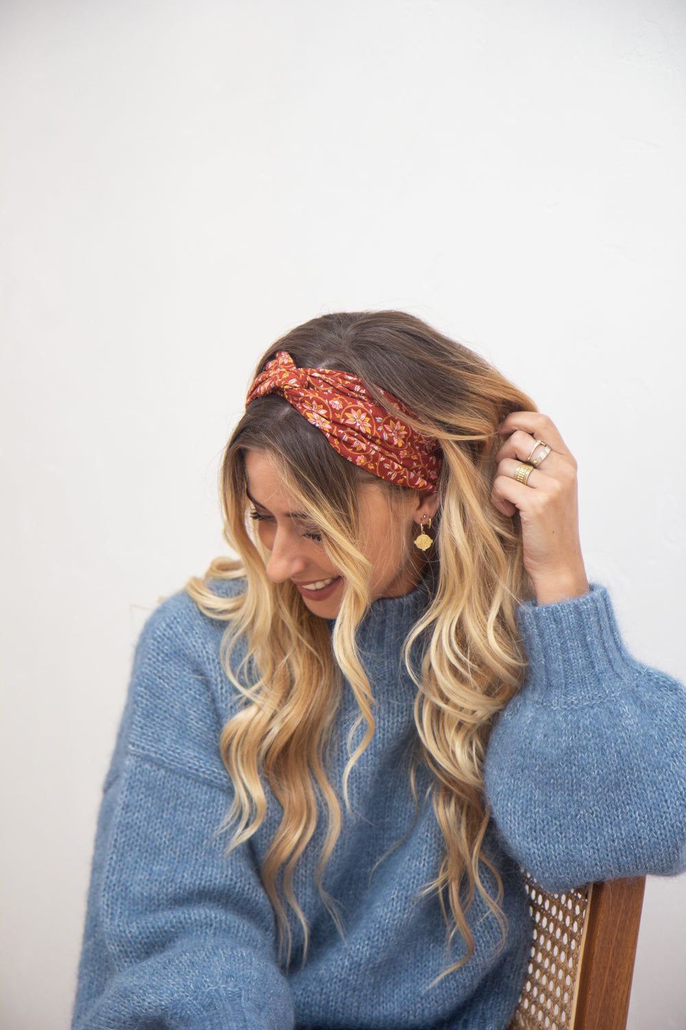 Dylan Revive Twist Headband in Rust Floral sold by Arnhem