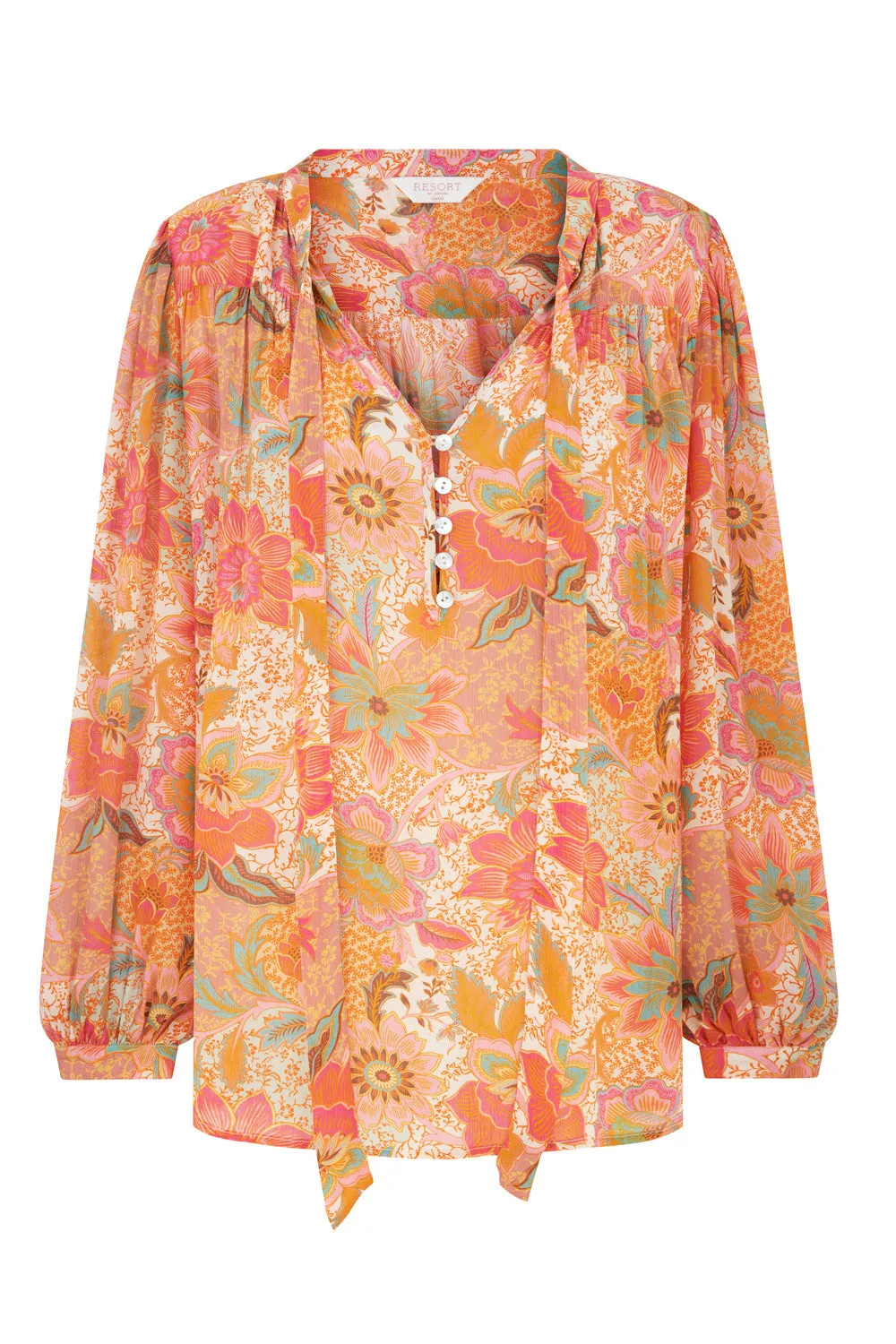 Evita Blouse in Coral - Pre-loved sold by Arnhem