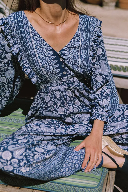 Angelis Jumpsuit in Sapphire sold by Arnhem