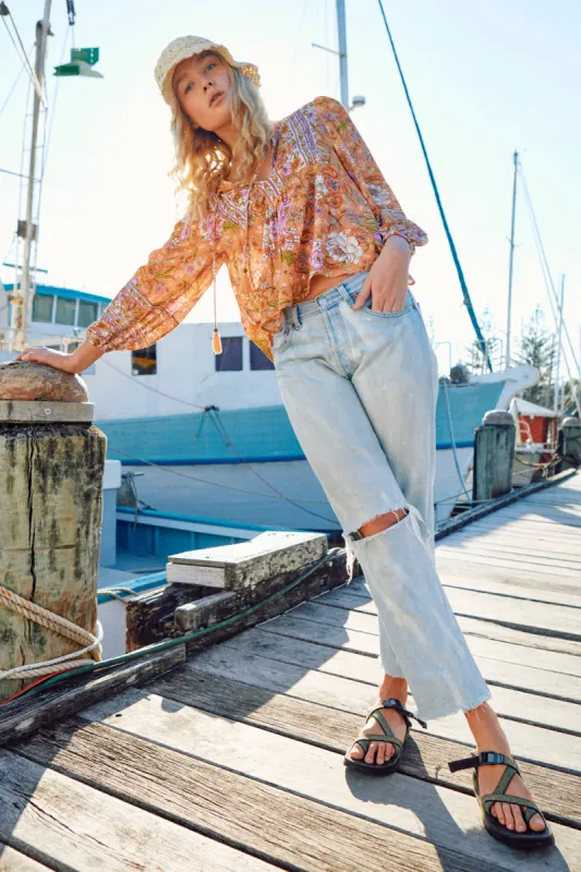 Magnolia Blouse in Mandarin - Pre-loved sold by Arnhem