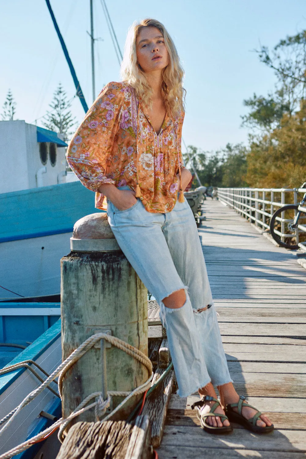 Magnolia Blouse in Mandarin - Pre-loved sold by Arnhem product image thumbnail 3