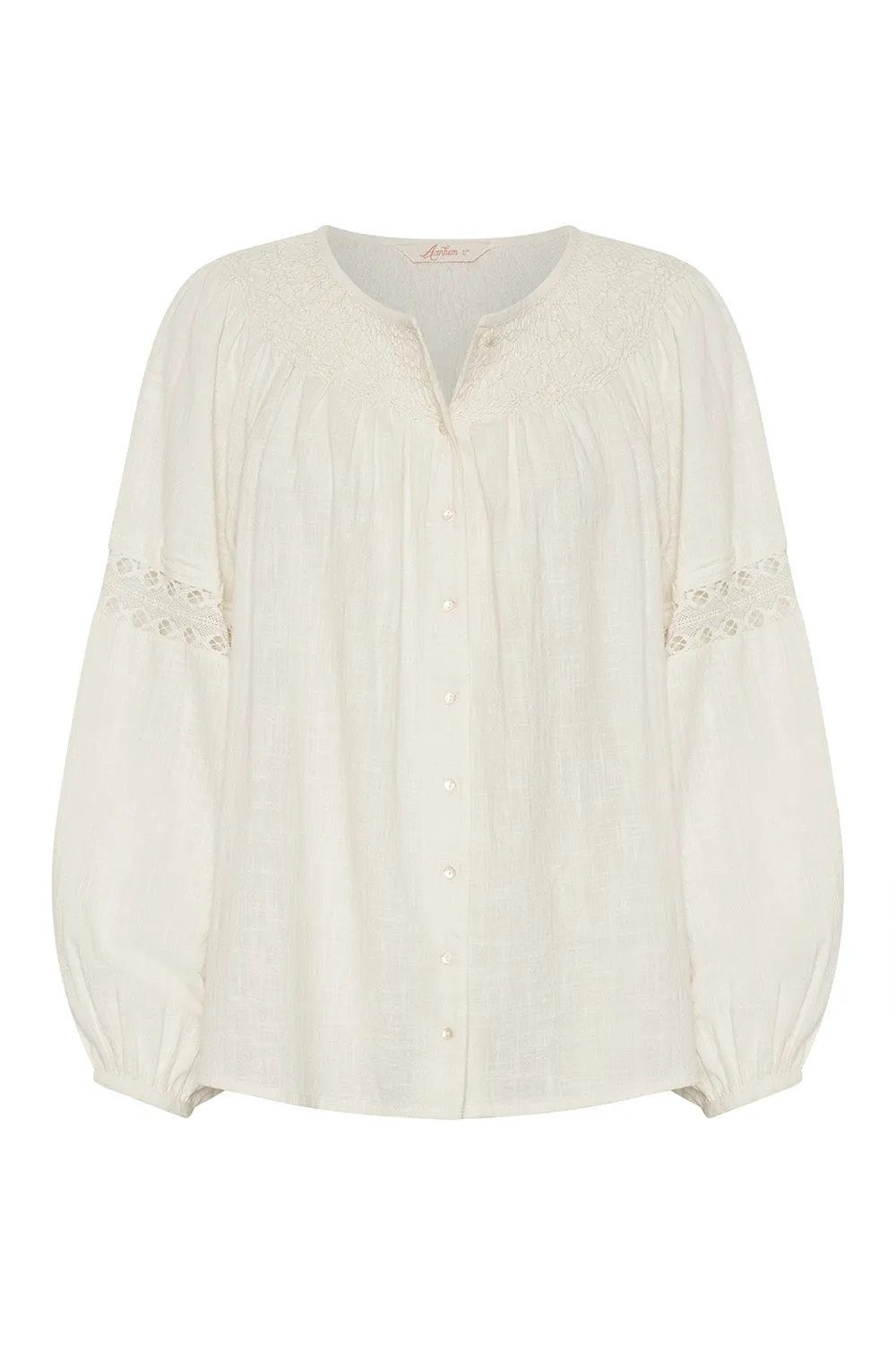 Farrah Blouse in Pearl - Pre-loved sold by Arnhem