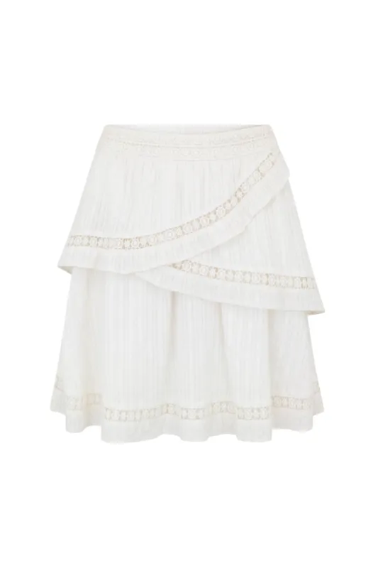 Rue Mini Skirt in Ivory - Pre-loved sold by Arnhem
