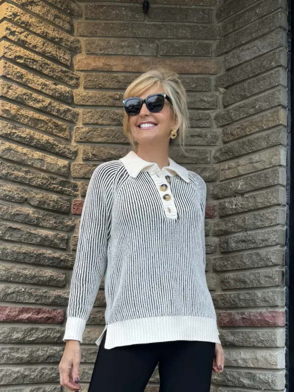 Quiet Luxury Button Up Sweater | T676 sold by Artizan