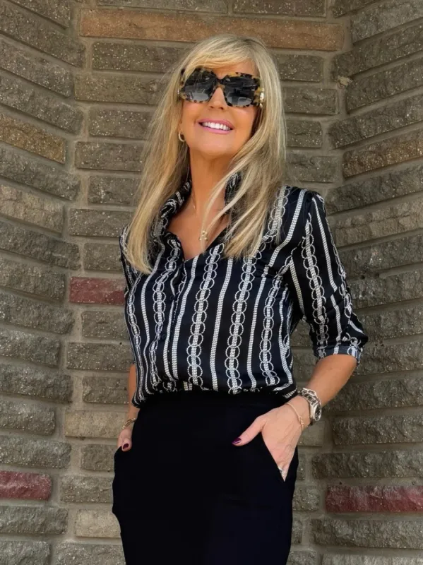 Euro Vibes Button Up Blouse | T668 sold by Artizan