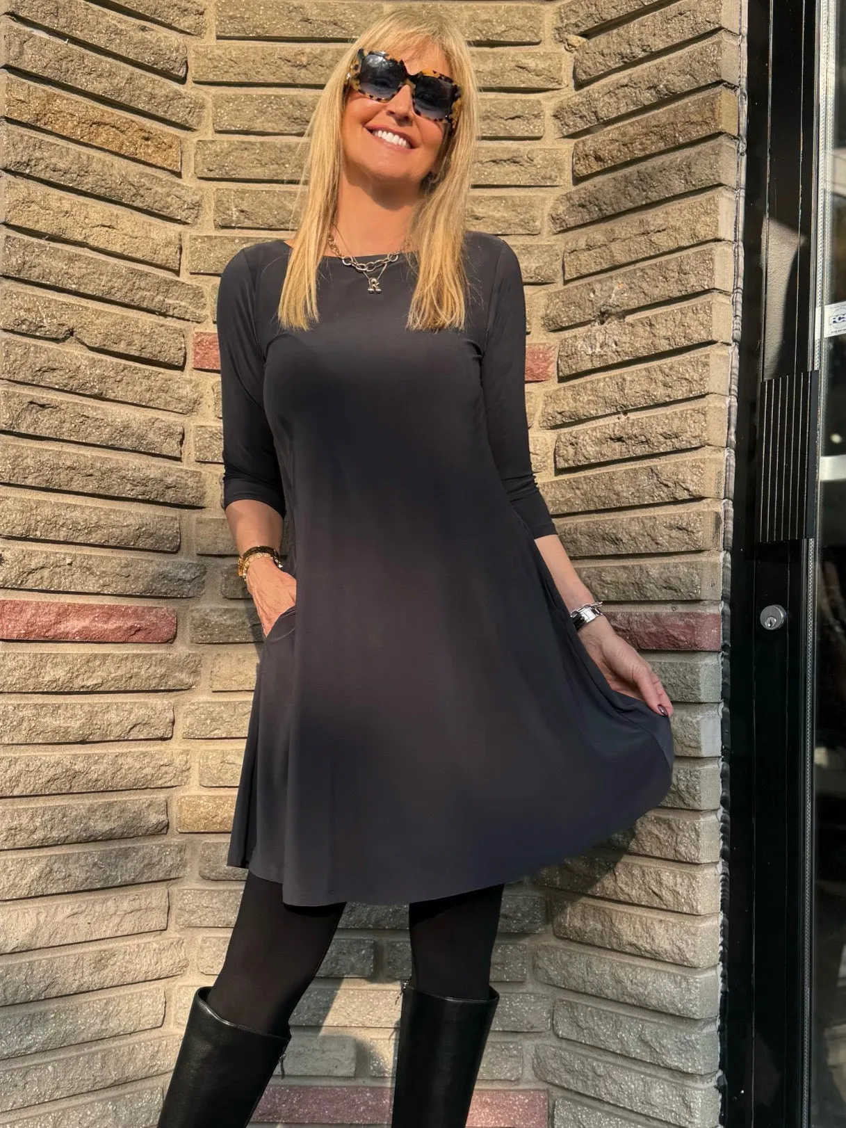Sympli Crew Neck Dress With Pockets | D662 sold by Artizan product image thumbnail 3