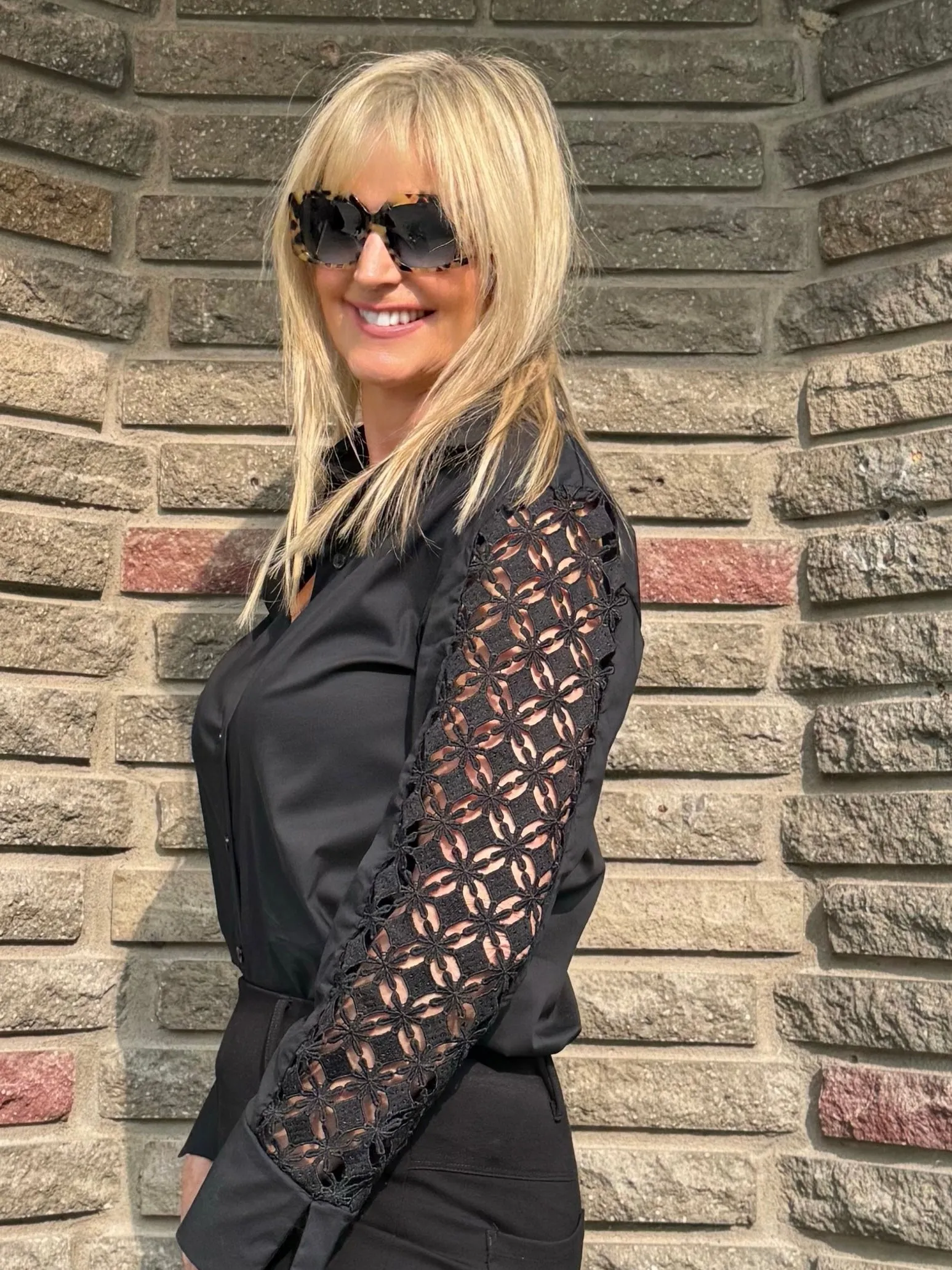 Euro Vibes Cut Out Design Sleeves Blouse | T661 sold by Artizan