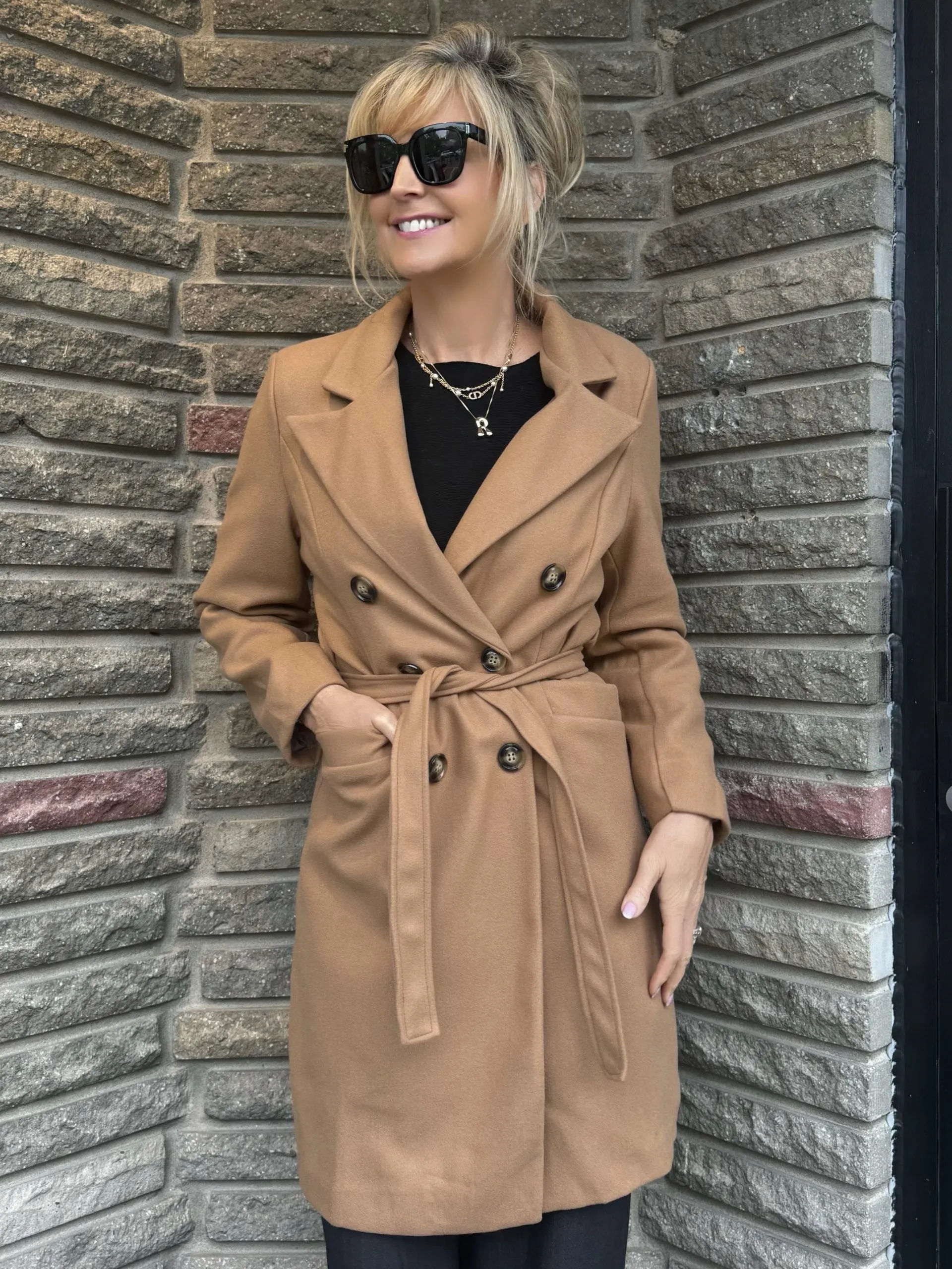 Classic Trench Style Pea Coat | JK603 sold by Artizan