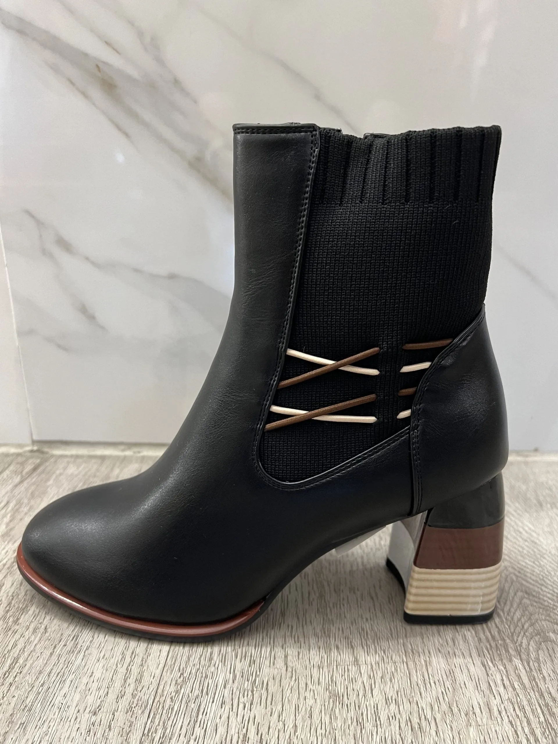 Contrast Stitch Booties | BT22 sold by Artizan