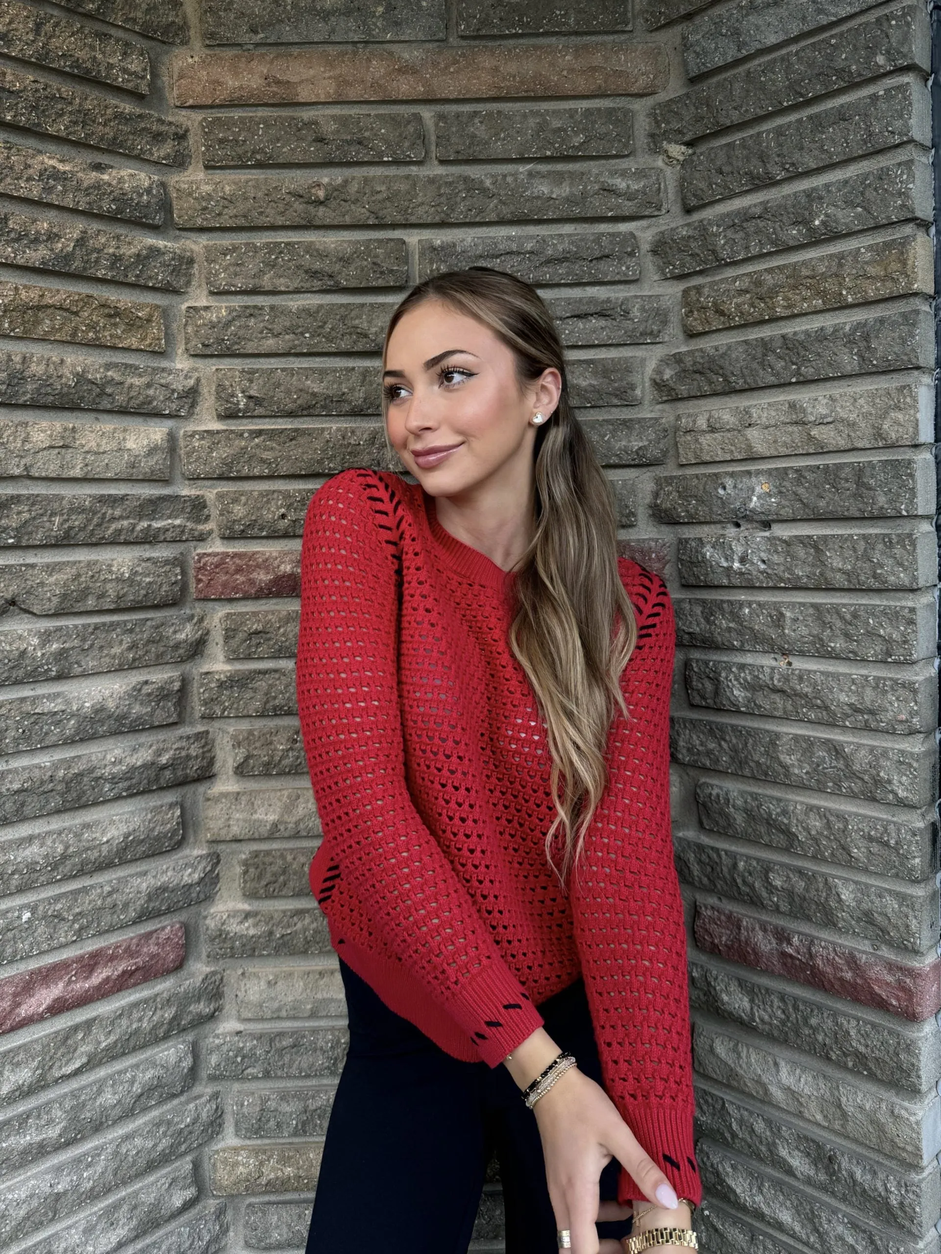 Open Stitch Crew Neck Sweater | T640 sold by Artizan product image thumbnail 3