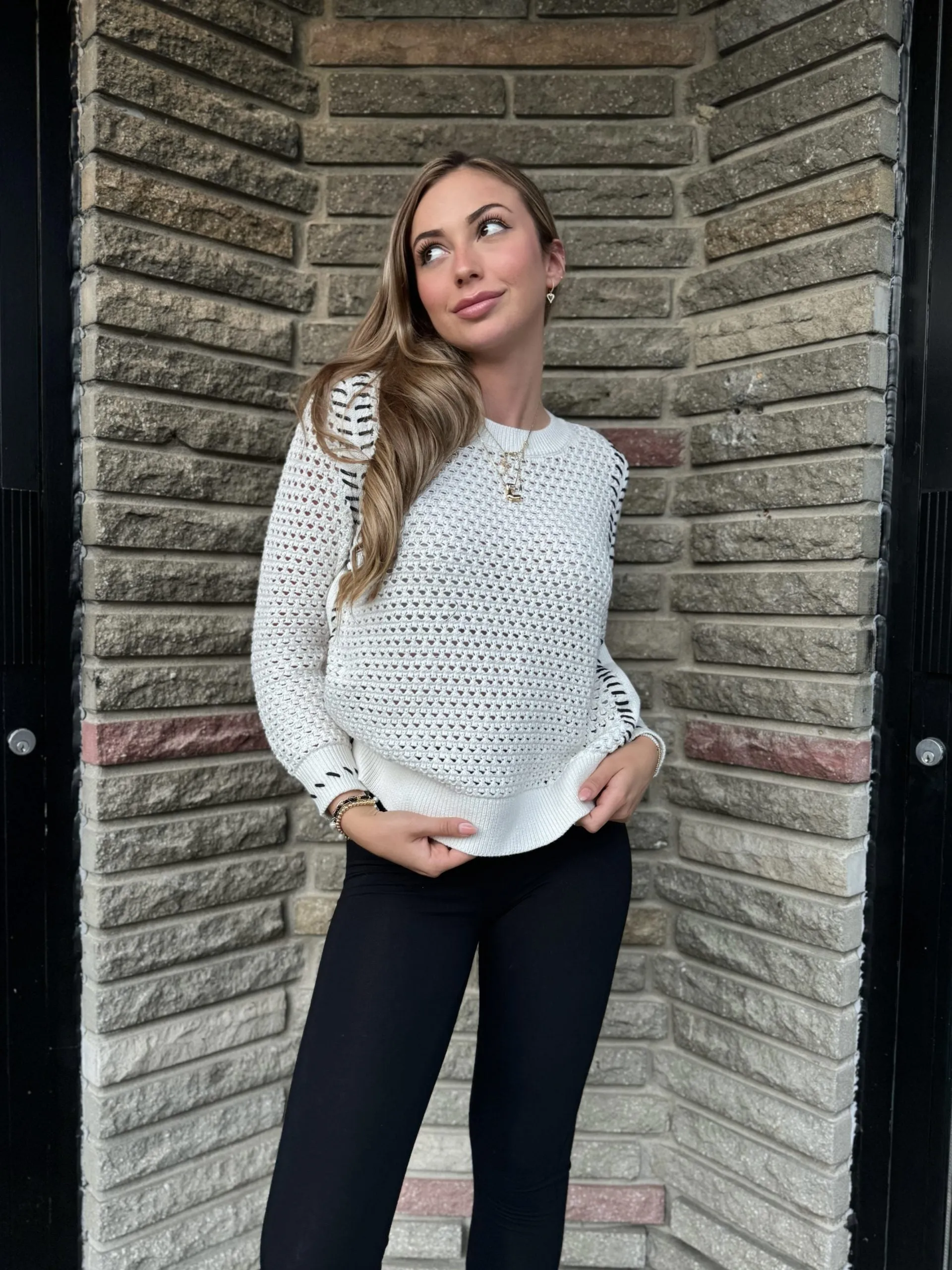 Open Stitch Crew Neck Sweater | T640 sold by Artizan product image thumbnail 2