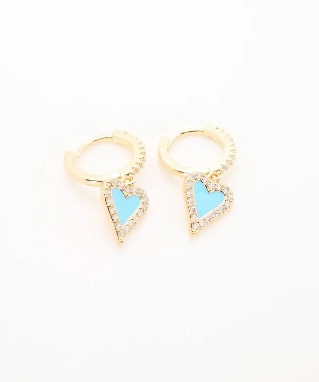 Bling Heart Hoop Earrings | BE152 sold by Artizan
