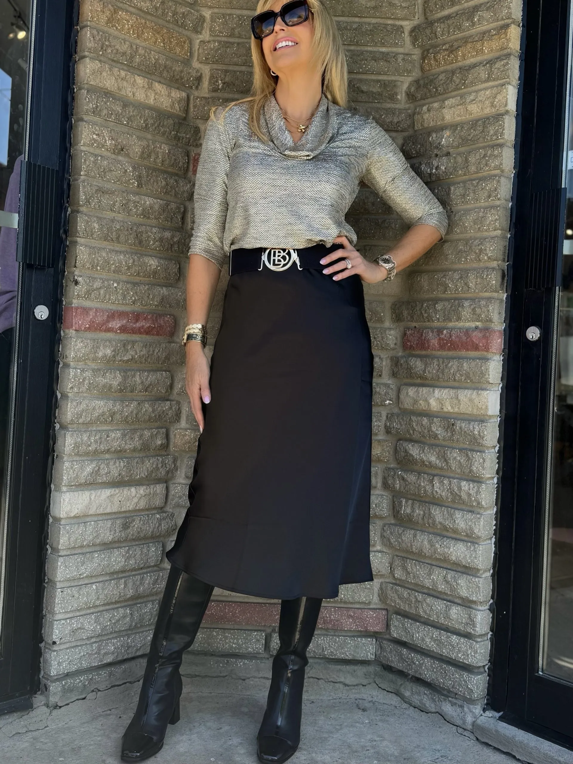 Pull-On Midi Skirt With Elastic Waist | SK606 sold by Artizan