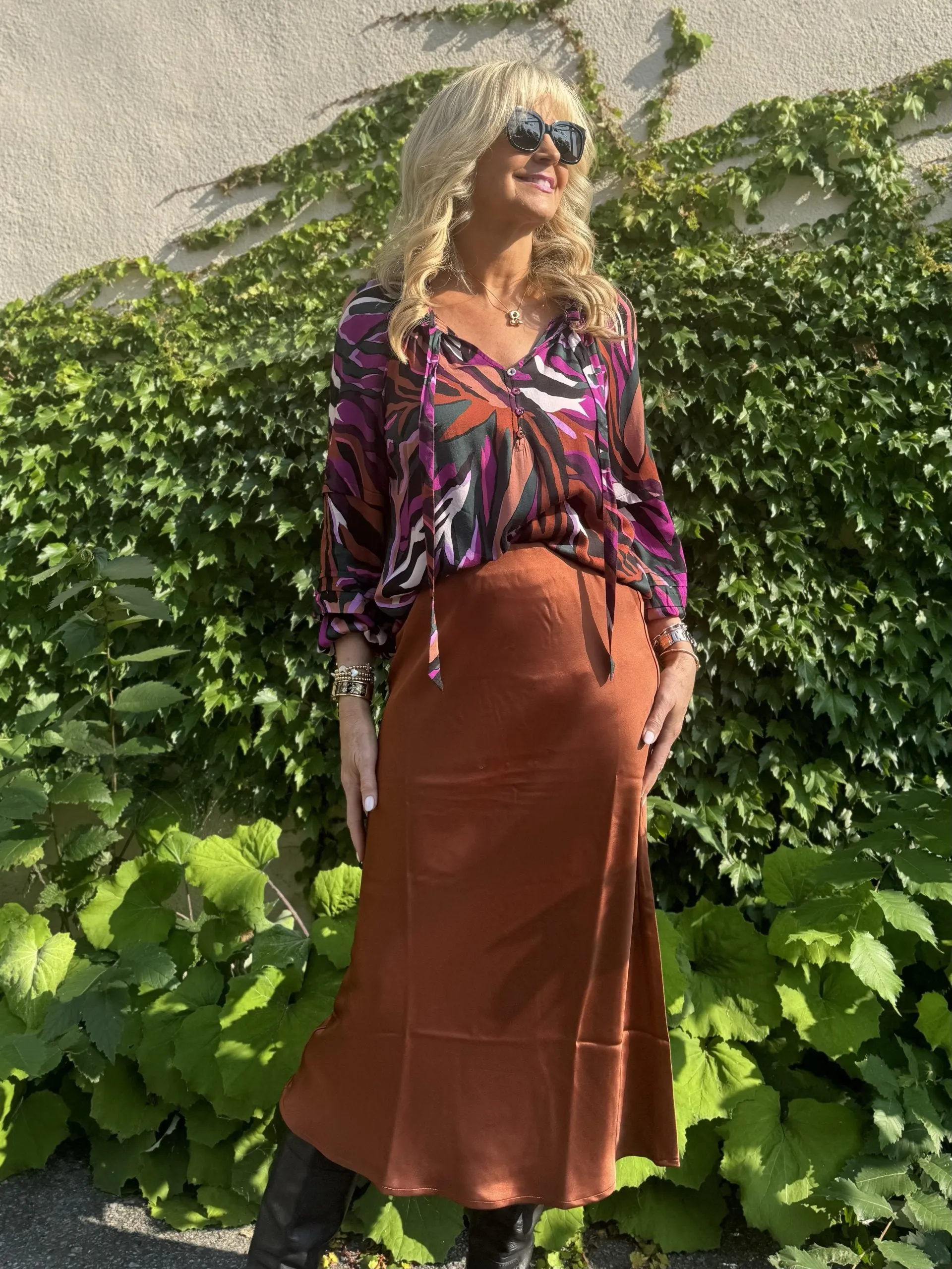 Pull-On Midi Skirt With Elastic Waist | SK606 sold by Artizan product image thumbnail 3