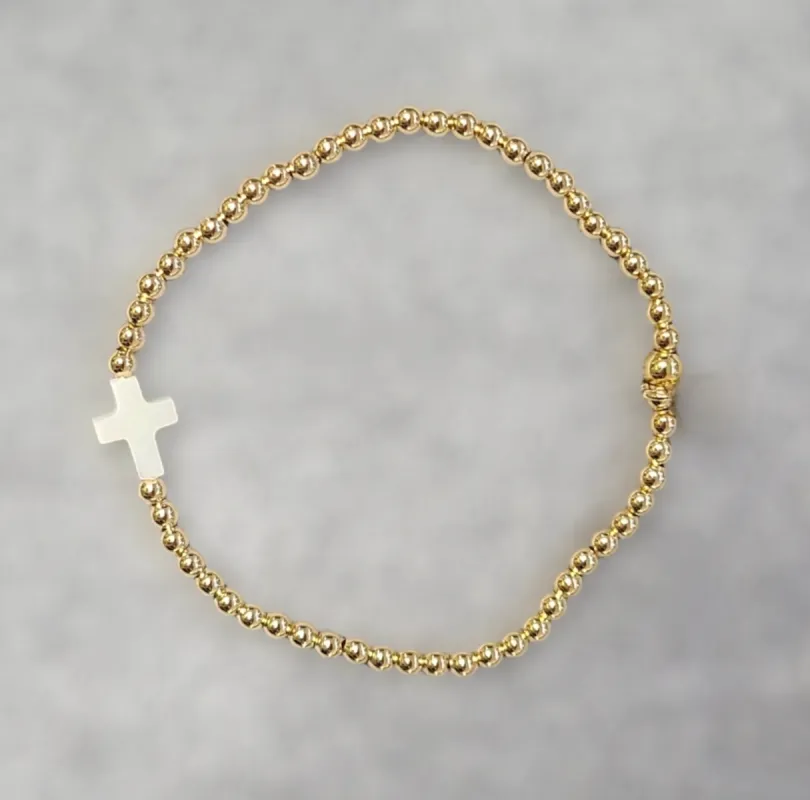 Cross Ball Bead Bracelet | BE138 sold by Artizan