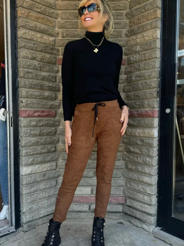 Italian Faux Suede Joggers | PA654 sold by Artizan