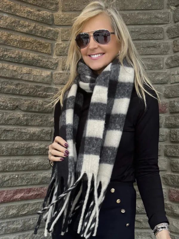 Cozy Fluffy Plaid Scarf | SC606 sold by Artizan