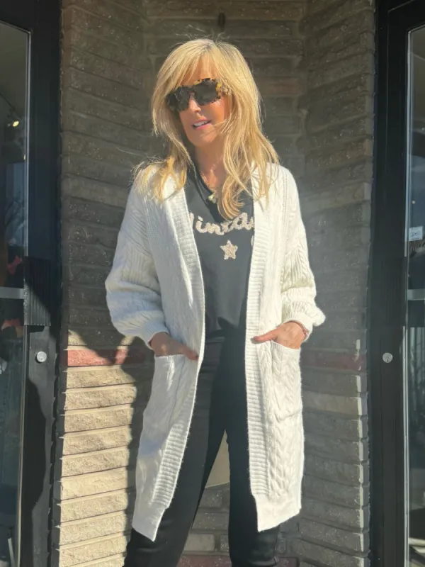 Cassie Cable Knit Cardi | C608 sold by Artizan