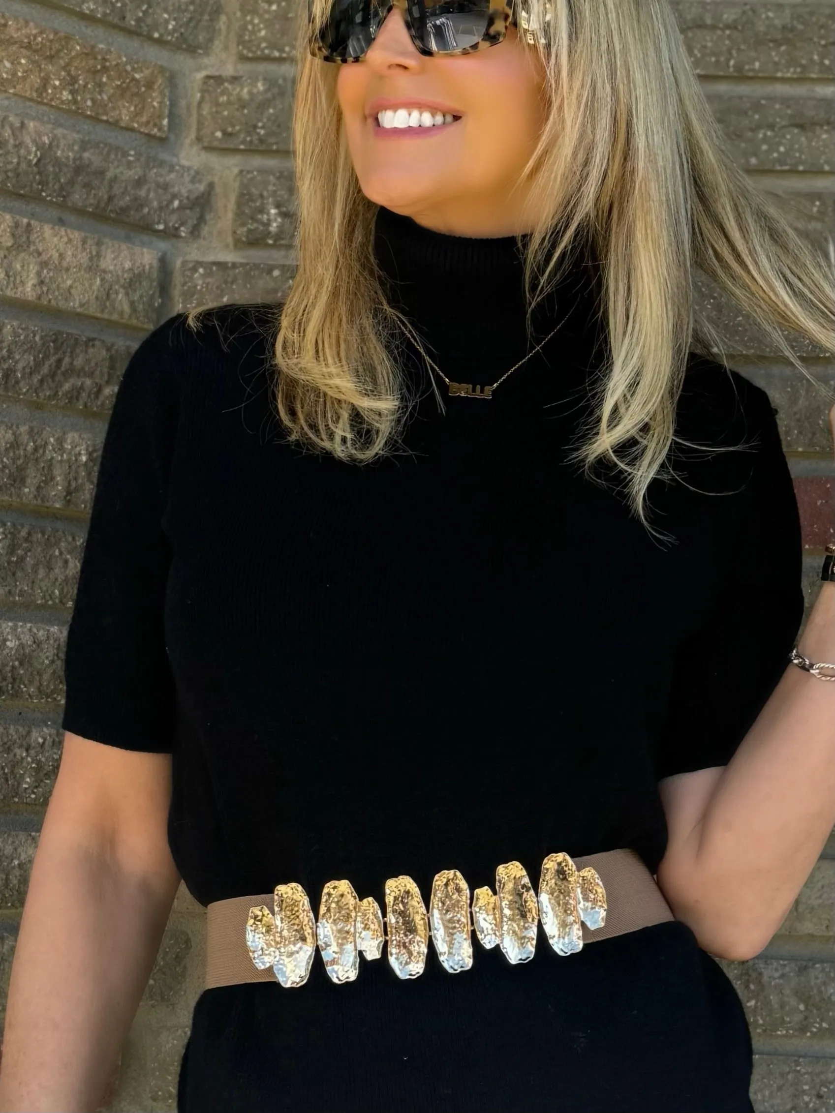 Stunning Metallic Stretch Belt | BLT116 sold by Artizan product image thumbnail 2