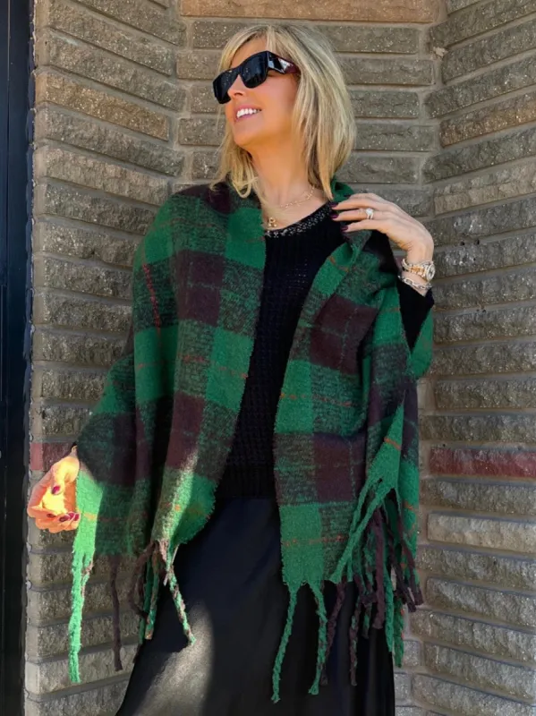 Green Plaid Scarf | SC119 sold by Artizan