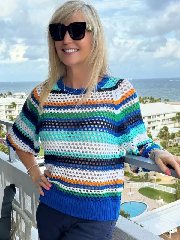 Gorgeous Multicolor Nautical Top | T725 sold by Artizan