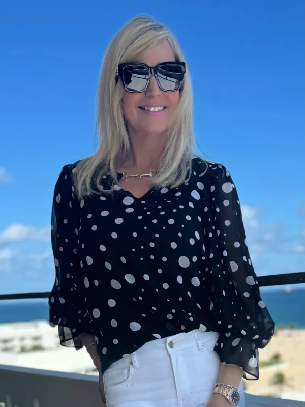 Chiffon Polka Dot Blouse | R848 sold by Artizan