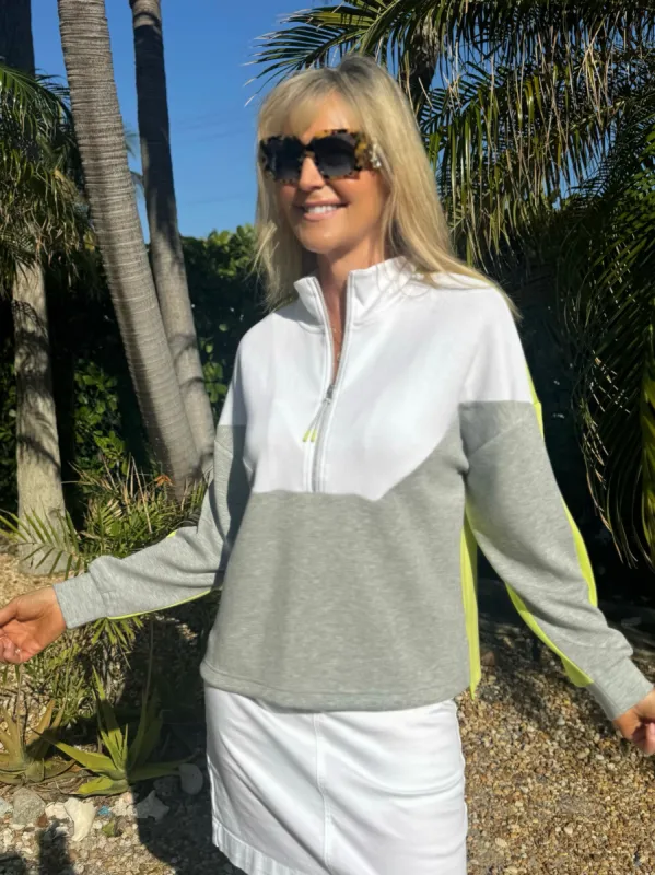 Tri-Coloured Quarter Zip | T762 sold by Artizan