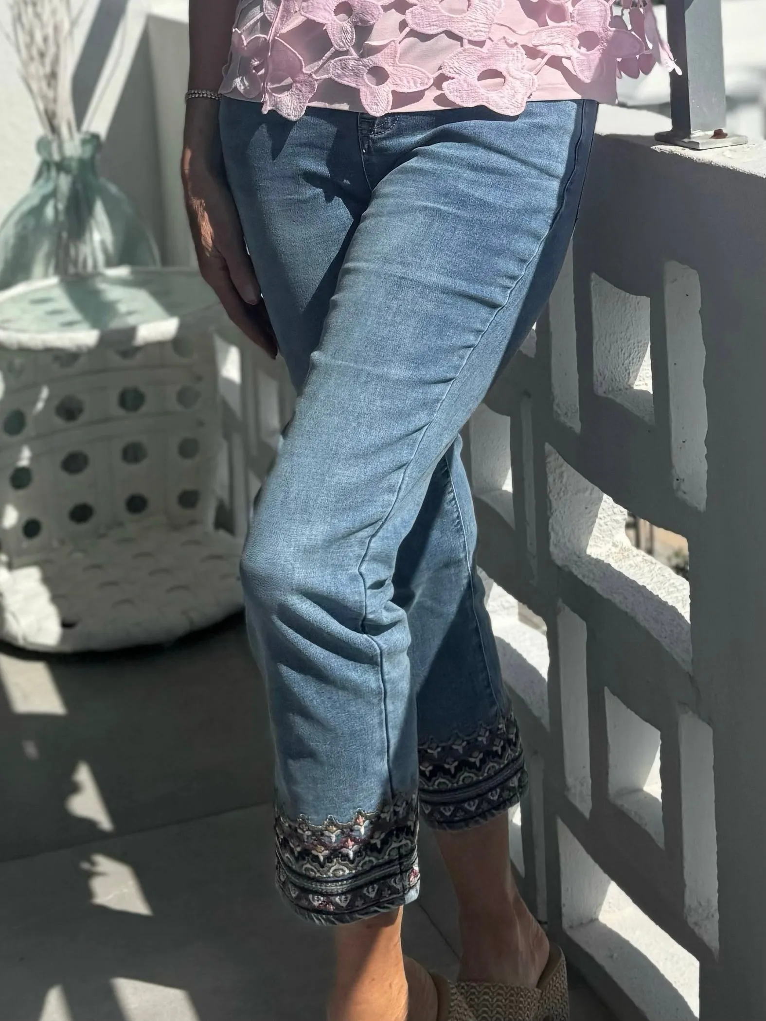 Embroidered Cropped Straight Jean | JN627 sold by Artizan product image thumbnail 2