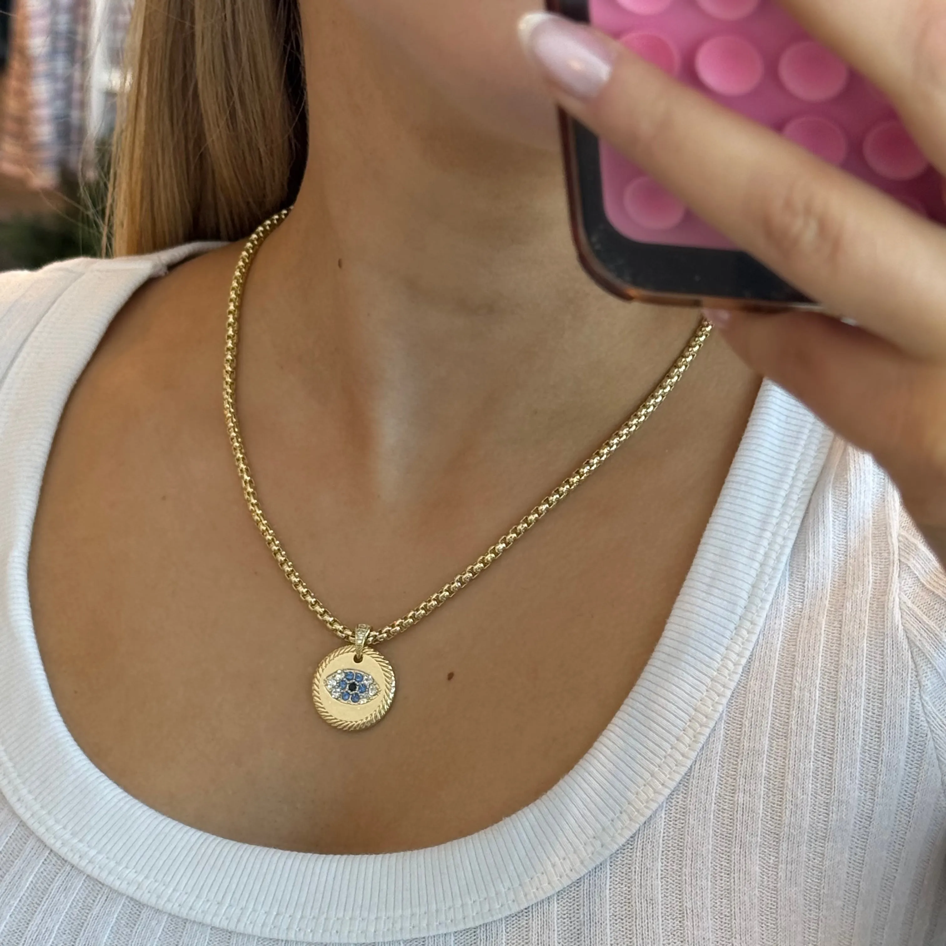 Evil Eye Medallion Necklace sold by Artizan product image thumbnail 3