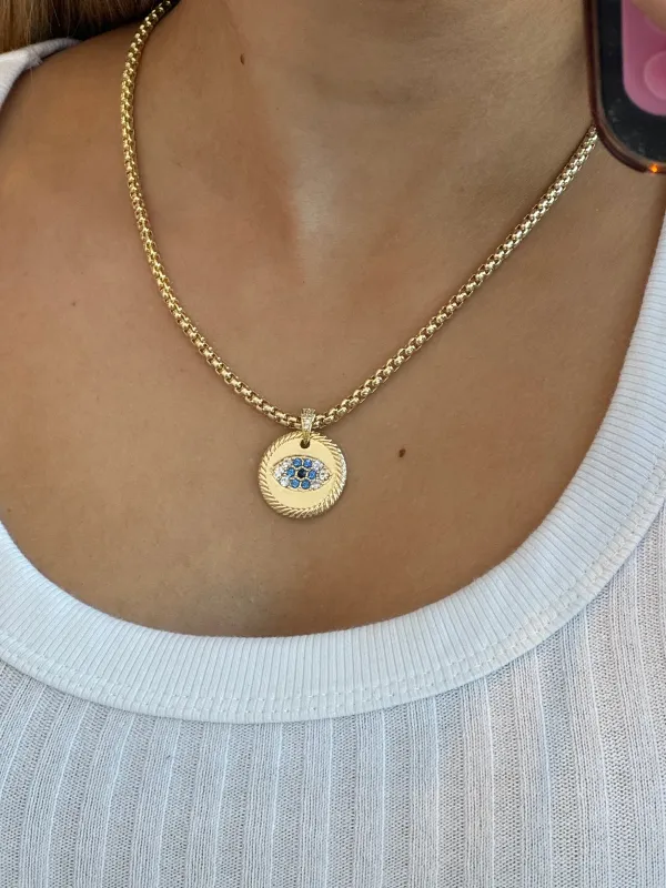 Evil Eye Medallion Necklace sold by Artizan