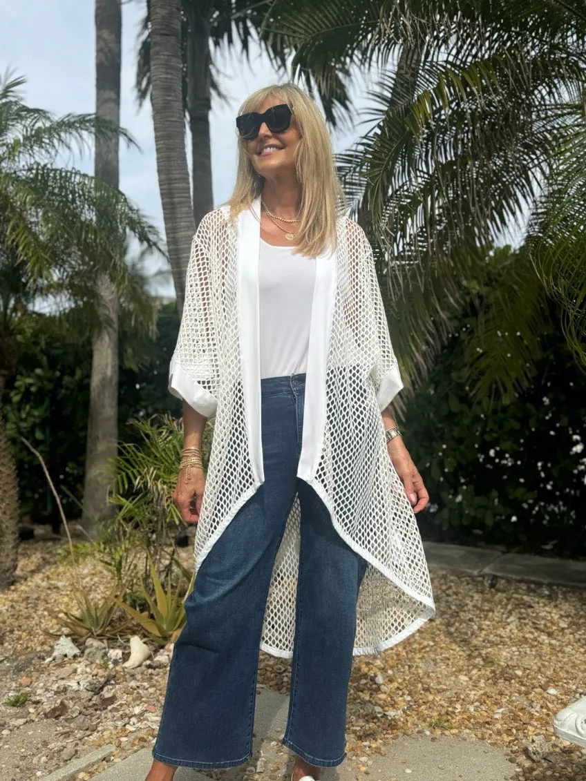 Long Open Front Sympli Cardi | C617 sold by Artizan