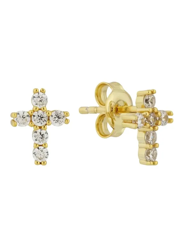 Cross CZ Studs sold by Artizan