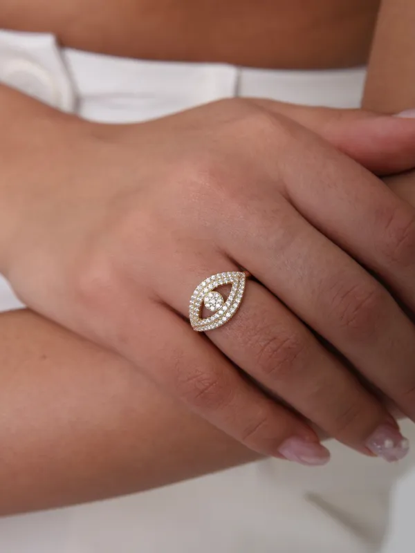 Sofia CZ Evil Eye Ring sold by Artizan