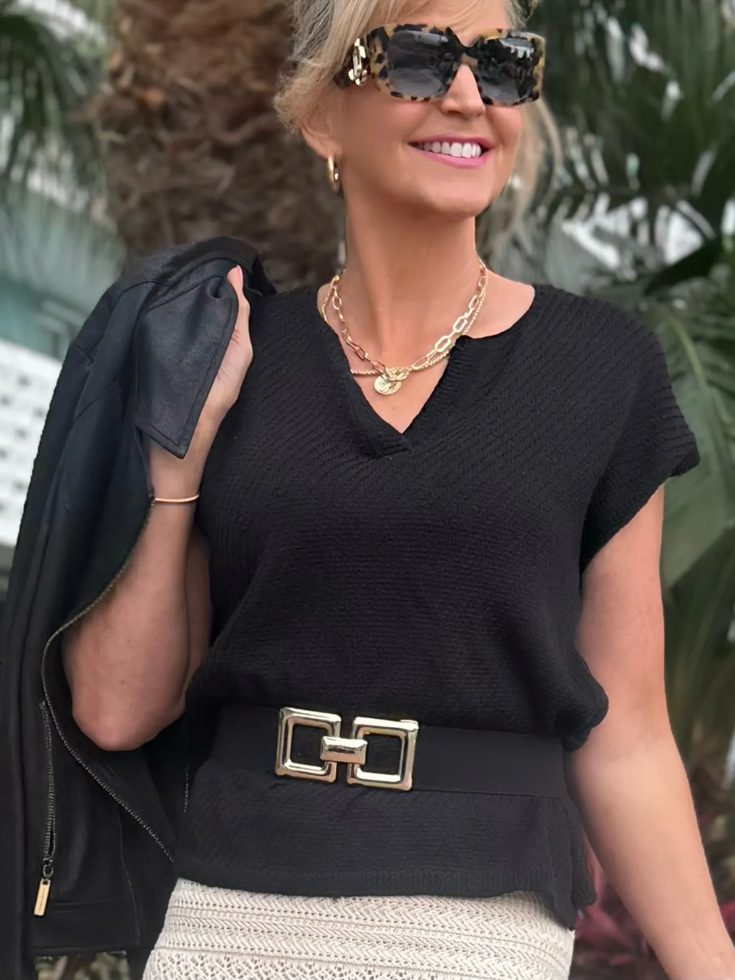 Double Square Fashion Stretch Belt | BLT116 sold by Artizan