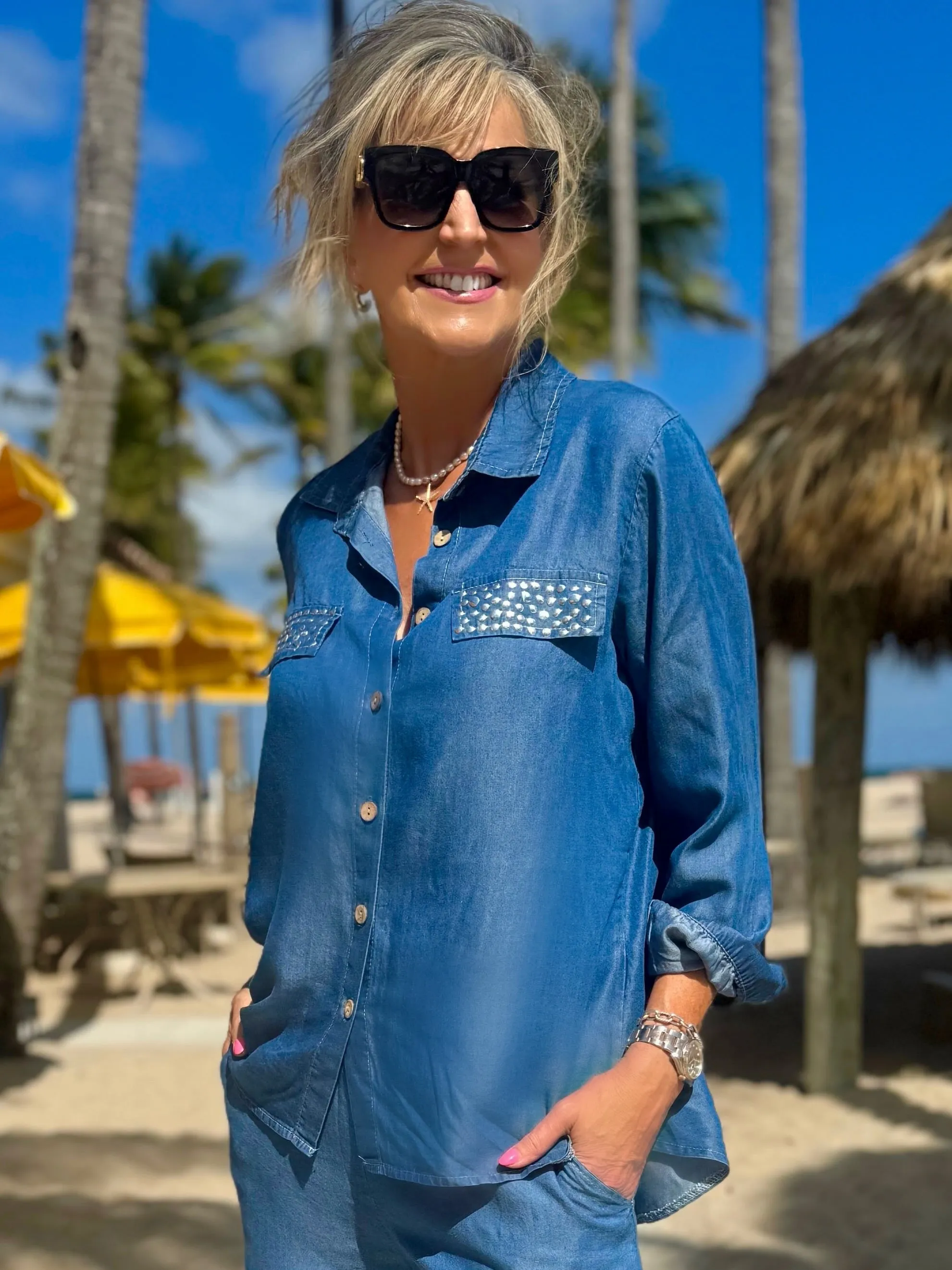 Fabulous Italian Embellished Shirt | T707 sold by Artizan