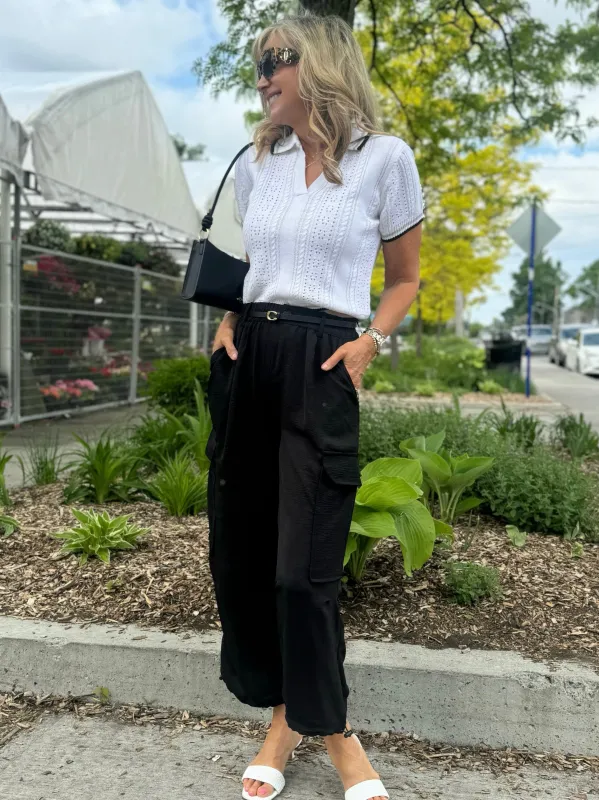 Cargo Cropped Adjustable Bottom Pants | PA706 sold by Artizan