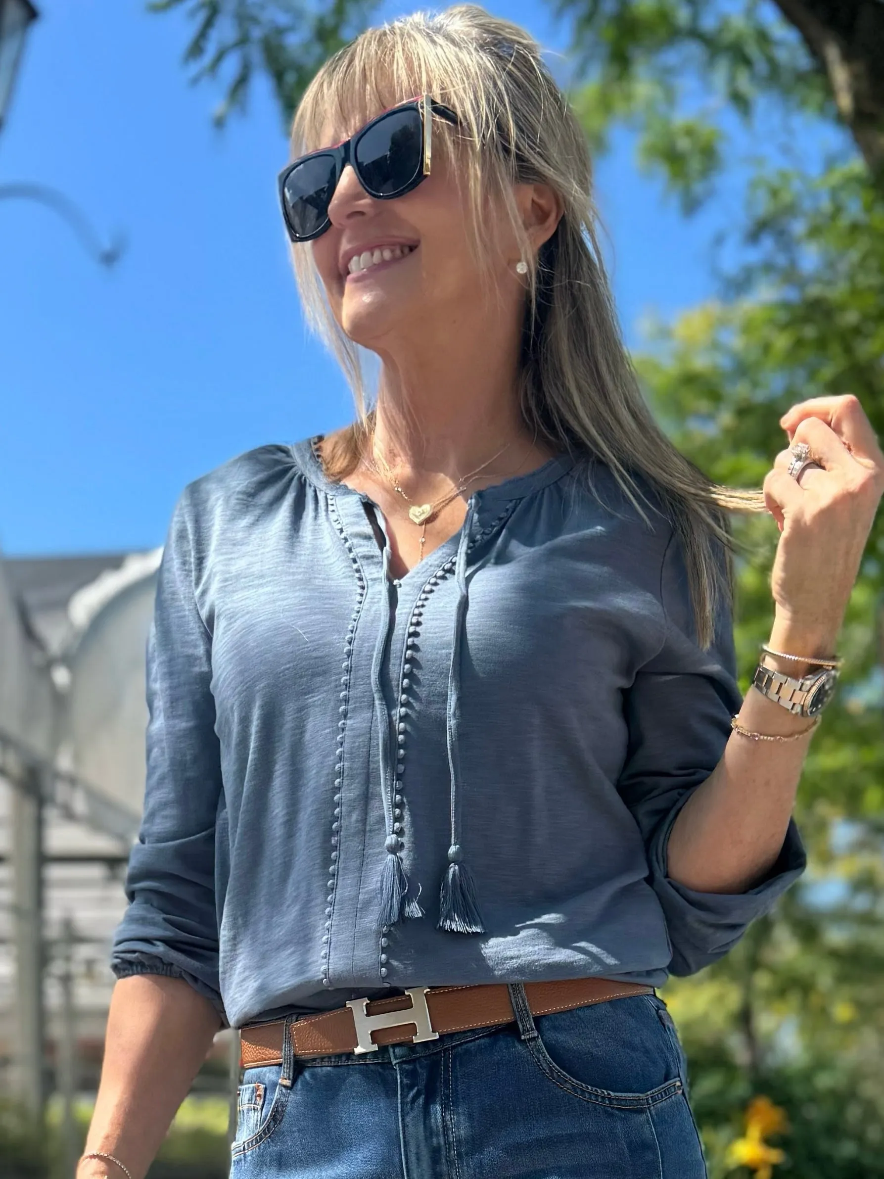 Fabulous Everyday Blouse With Tassels | T209 sold by Artizan