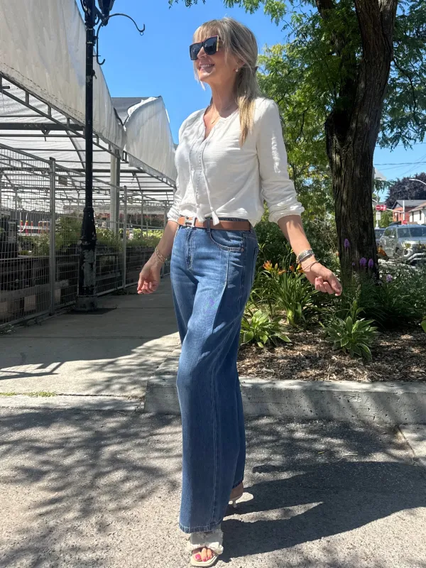 Pleated Wide Leg Jean | JN638 sold by Artizan